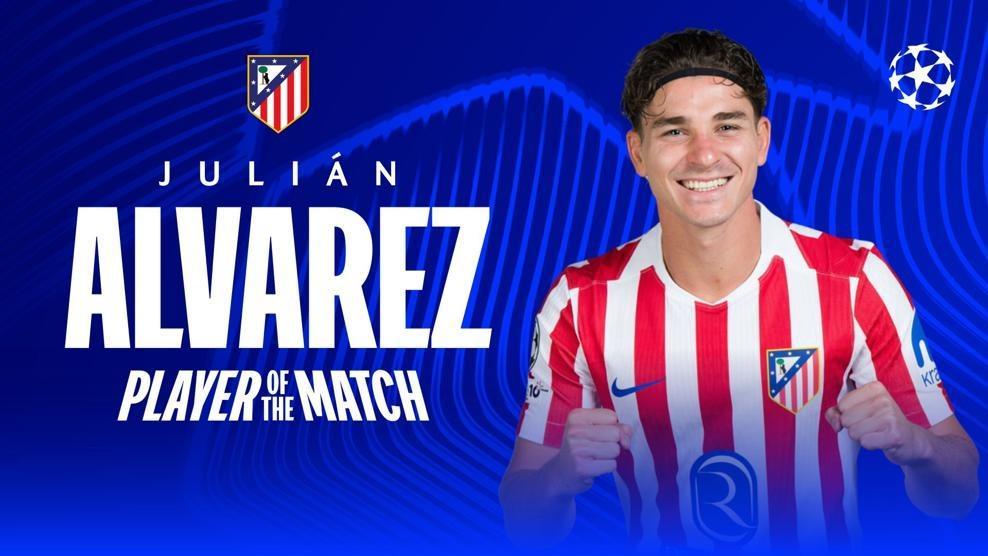 皇冠下载-任意球破门,阿尔瓦雷斯当选巴萨vs马竞全场最佳球员